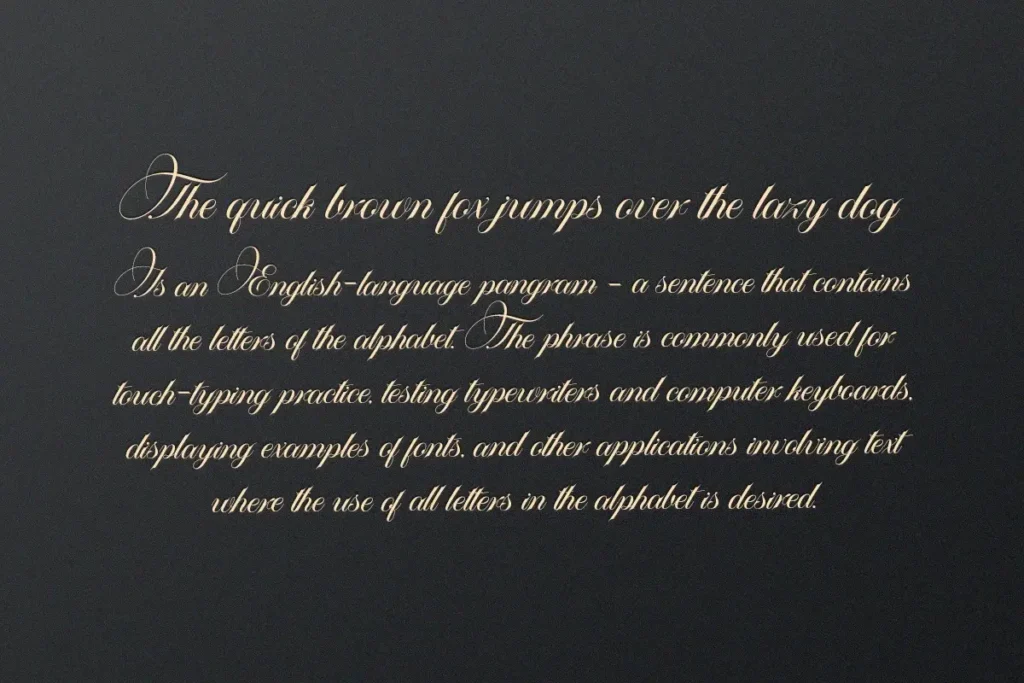Platinum Free Calligraphy Script Font